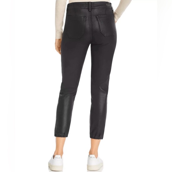 Paige Mayslie Cropped Coated Jogger Pants - Black - Size 27 - Picture 3 of 7